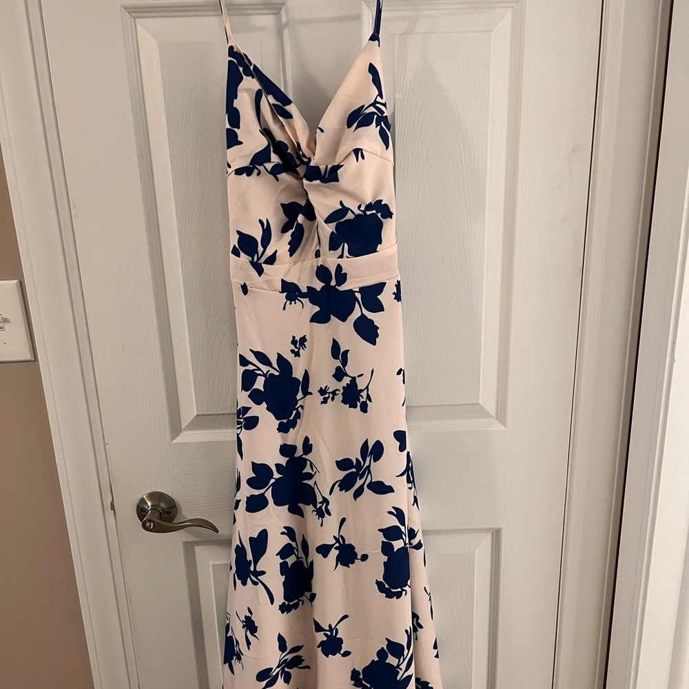 White and blue dress
